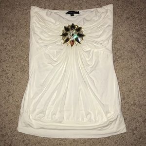 Sky strapless embellished top